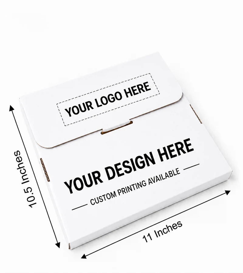 (11x10.5x1.5) color print white premium corrugated t shirt packaging box (11x10.5x1.5) color print white premium corrugated t shirt packaging box