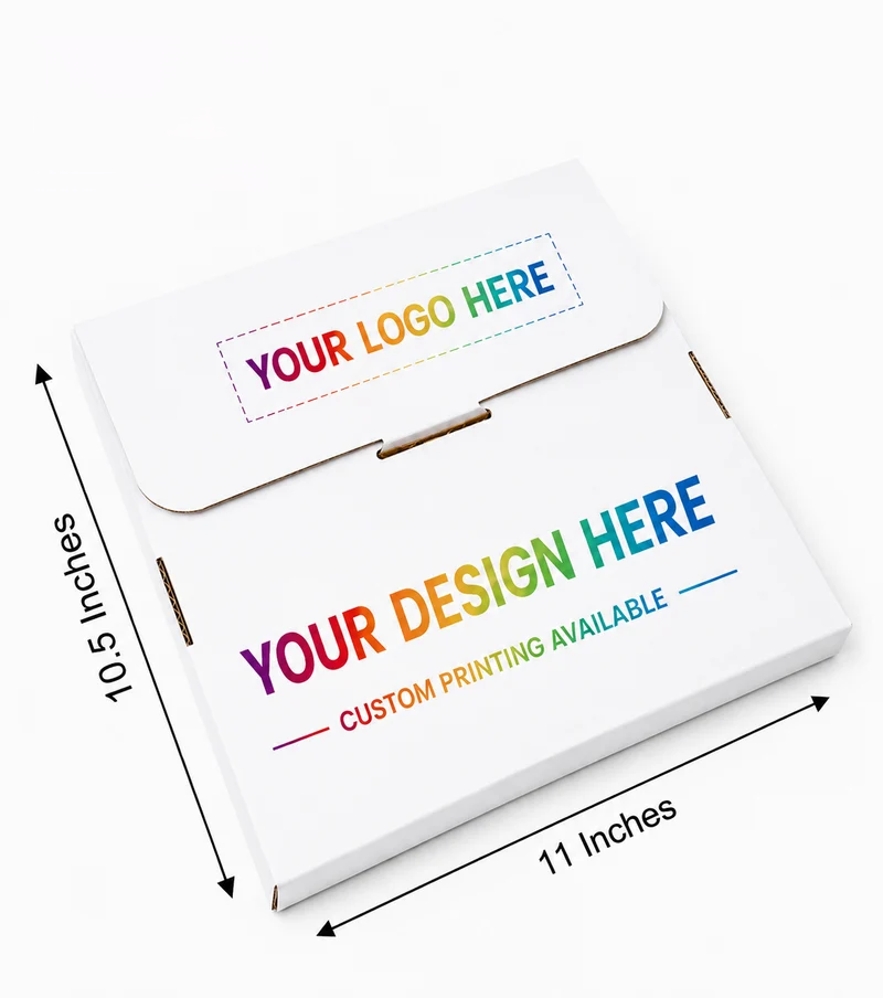 (11x10.5x1.5) color print white premium corrugated t shirt packaging box (11x10.5x1.5) color print white premium corrugated t shirt packaging box