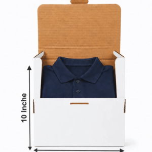 (11x10.5x1.5) plain white premium corrugated t shirt packaging box