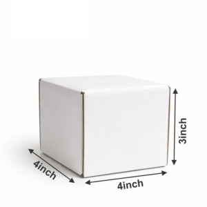 (4x4x3) plain white mini cube e commerce box 1