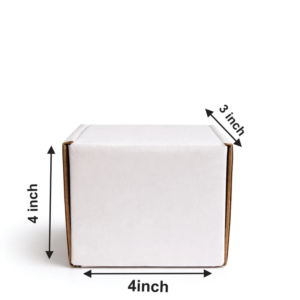 (4x4x3) plain white mini cube e commerce box 3