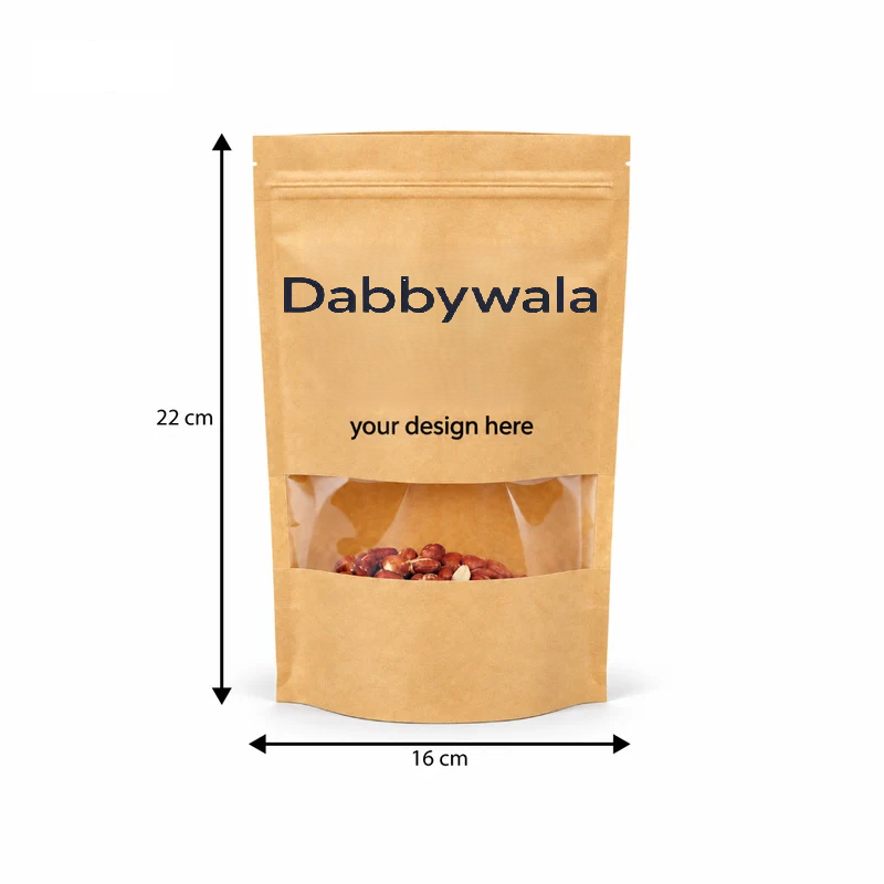 print kraft stand up zip lock pouch with window dabby wala 2 print kraft stand up zip lock pouch with window dabby wala 2