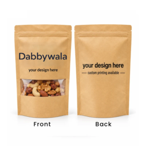print kraft stand up zip lock pouch with window dabby wala 4