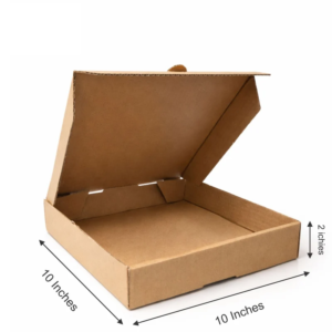 (10x10x2) medium pizza box – plain brown 1