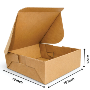 (10x10x4) 2 pound corrugated cake box – plain brown
