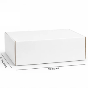 (10x8x3.5) plain white premium corrugated mailer box 1