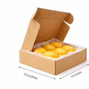 (15x12x3.5) premium mango gift box – best for 3 5 kg mangoes brown