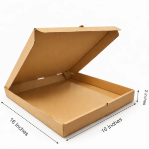 (16x16x2) xl pizza box – logo print brown 1