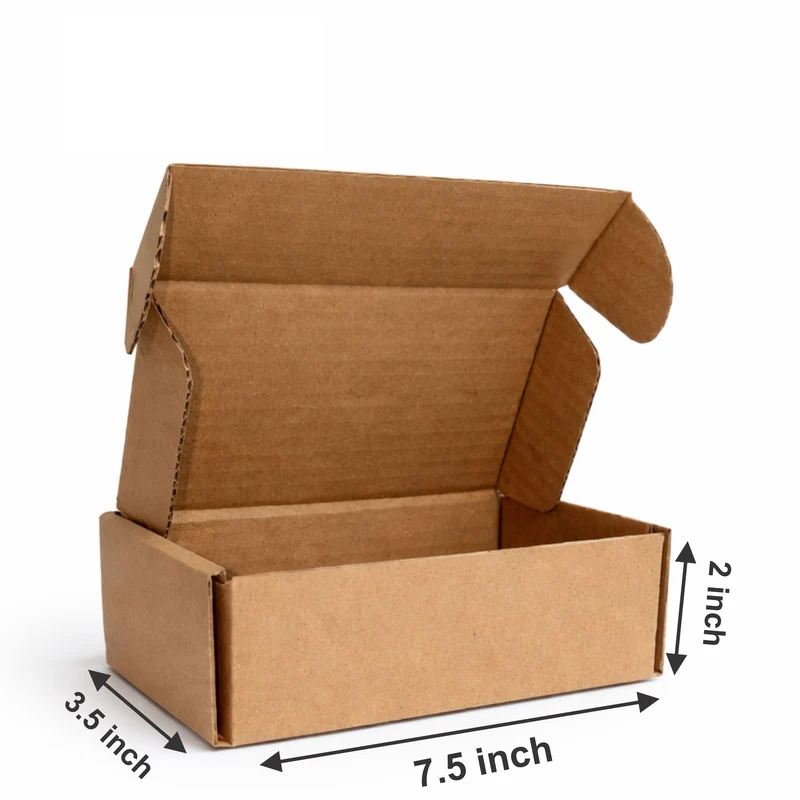 (7.5×3.5×2) plain brown premium corrugated cosmetic packaging box 2 (7.5×3.5×2) plain brown premium corrugated cosmetic packaging box 2