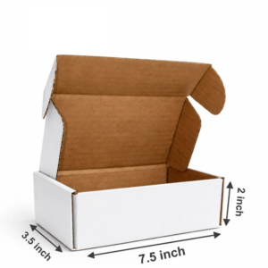 (7.5×3.5×2) plain premium white corrugated cosmetic packaging box 1
