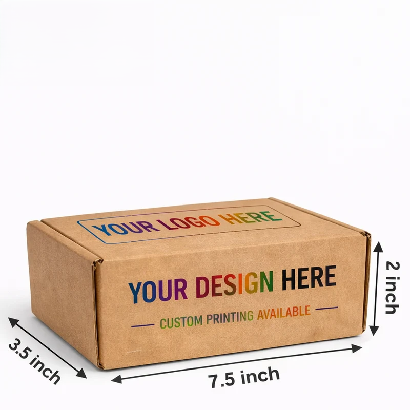 (7.5×3.5×2) premium brown color print corrugated cosmetic packaging box 6 (7.5×3.5×2) premium brown color print corrugated cosmetic packaging box 6