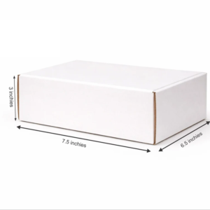 (7.5×6.5×3) plain white mini shipper e commerce box 1