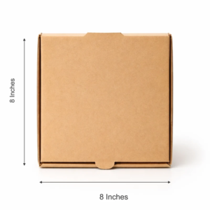 (8x8x2) small pizza box – logo print brown 4
